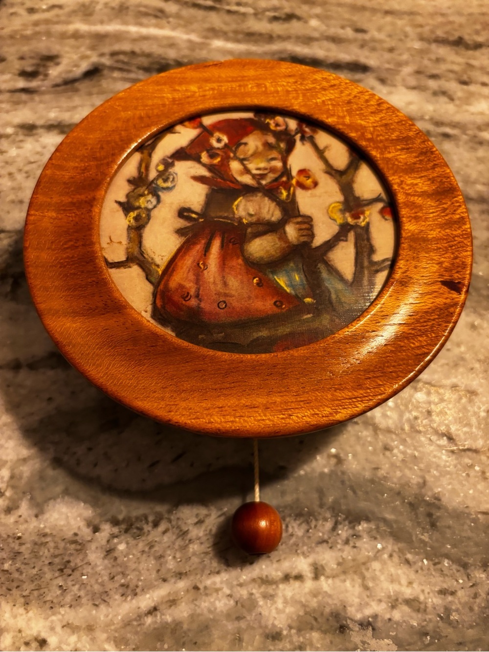 Hummel "Apple Tree Girl" Wooden Pull-String Music Box – W. Germany